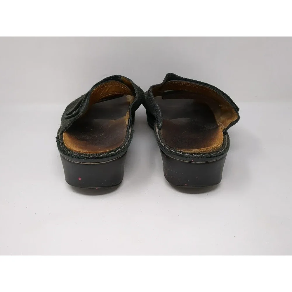 FINN Women's Size US 9.5 UK 7 Cremona Black Leather Slide Adjustable Sandals VTG